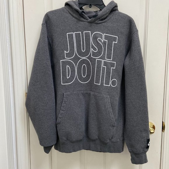 NWOT Nike Just Do It Gray Hoodie Size S - Picture 1 of 4